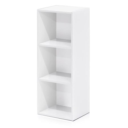 FURINNO Furinno 11003WH 3-Tier Open Shelf Bookcase; White 11003WH